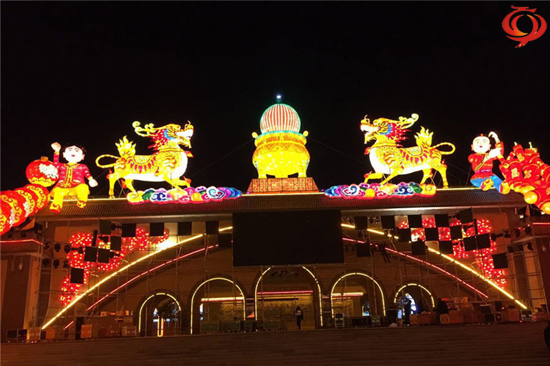 陕州灯会，猪年生肖元素花灯