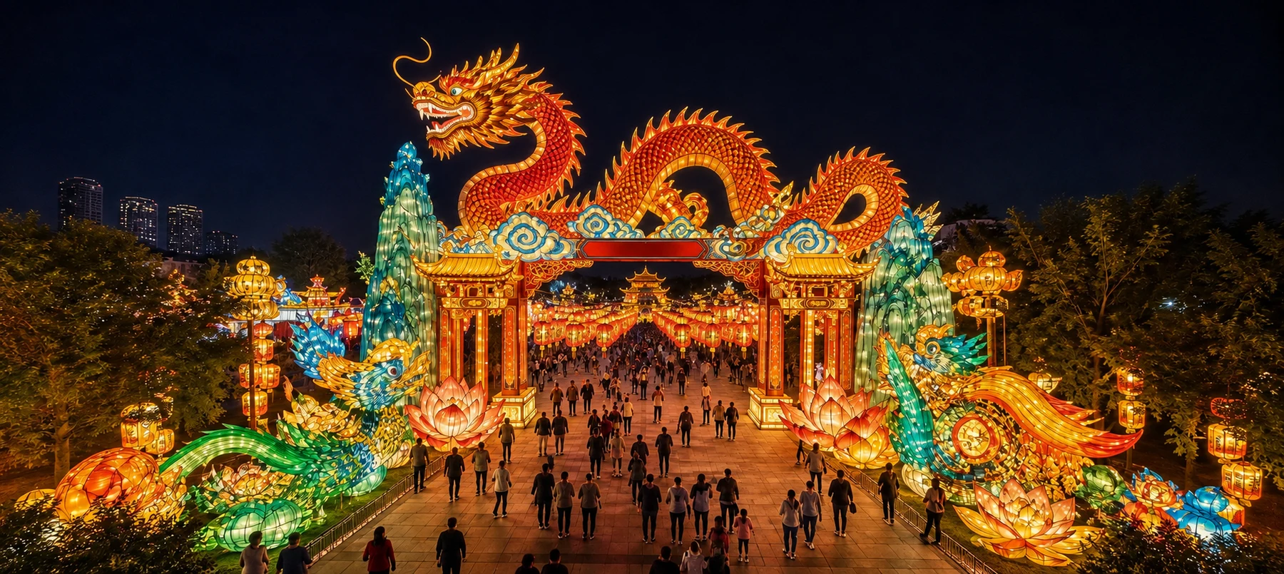 大型彩灯灯会与夜游场景