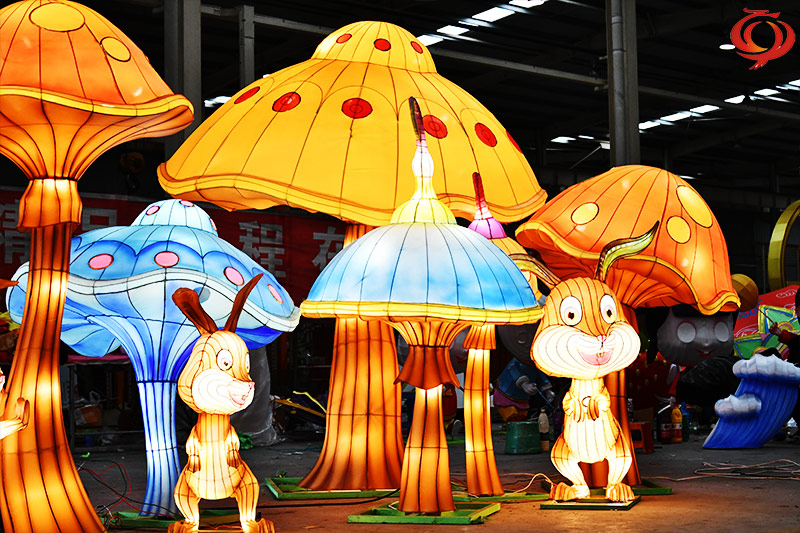 蘑菇花灯描写图片